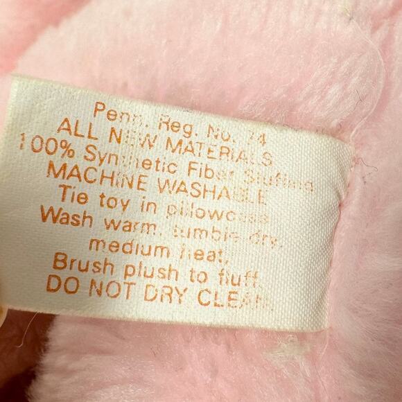 Vintage Kenner Lotsa Heart Elephant Care Bear Cousins 1984 13" Pink Plush Toy - Picture 12 of 14